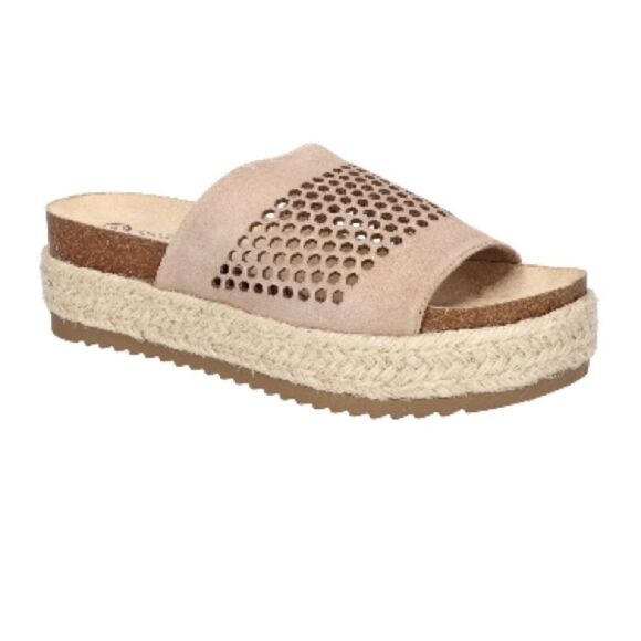 Bella Vita Womens Beverly Taupe Leather Slip On Platform Sandals Shoes NWT 9M - Picture 8 of 11